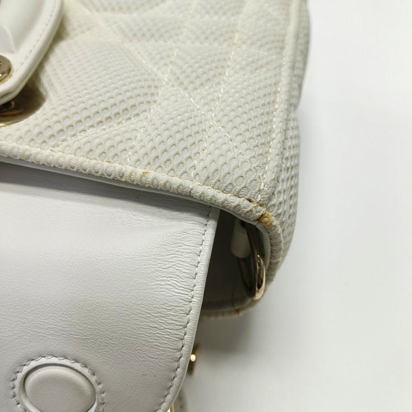 Authenticated pre-owned Lady D-Joy Medium Fabric White - Shoulder Bag at Looply