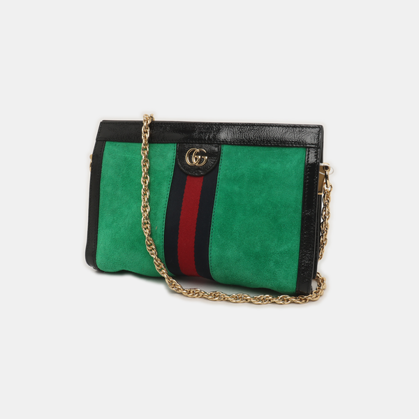 Authenticated pre-owned Ophidia Small Suede Green - Handbags at Looply