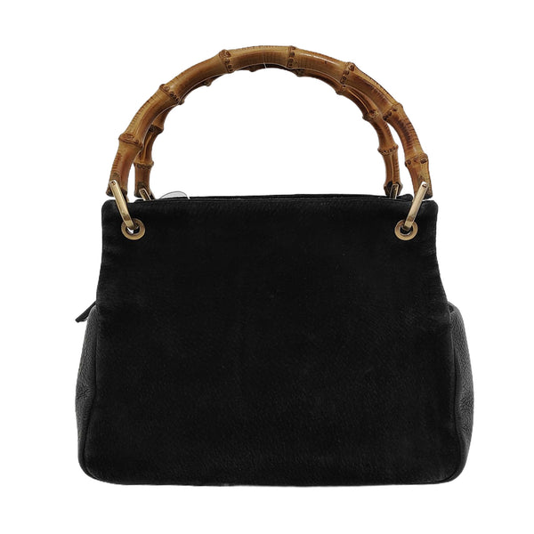 Authenticated pre-owned Bamboo 1947 Suede Black - Top Handle Bag at Looply