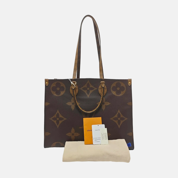 Authenticated pre-owned Onthego GM Monogram Coated Canvas Brown - Shoulder Bag at Looply