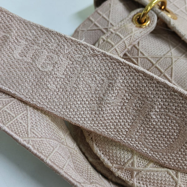 Lady D-Lite Medium Cannage Canvas Pink