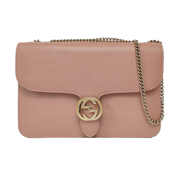 Authenticated pre-owned Interlocking G Large Calfskin Pink - Handbags at Looply