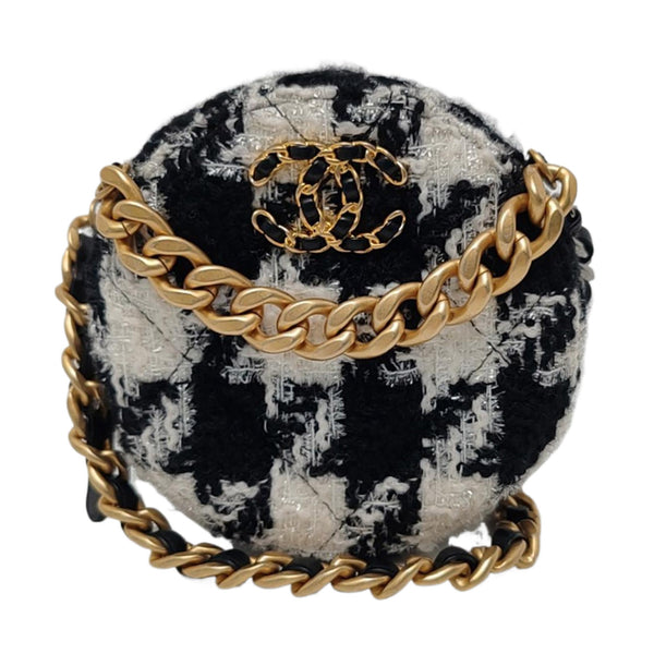Authenticated pre-owned Chanel 19 Quilted Wool Black - Crossbody Bag at Looply