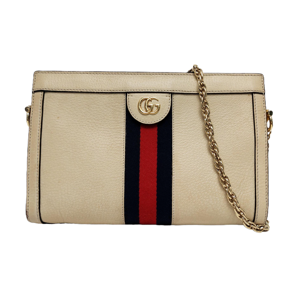 Authenticated pre-owned Ophidia Small Calfskin White - Shoulder Bag at Looply