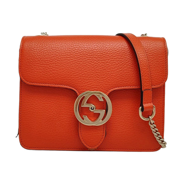 Authenticated pre-owned Interlocking G Calfskin Orange - Crossbody Bag at Looply