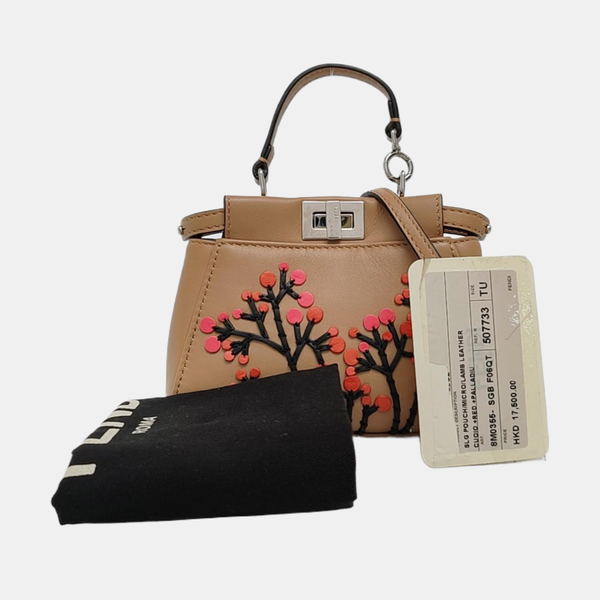 Authenticated pre-owned Peekaboo Lambskin Beige - Shoulder Bag at Looply