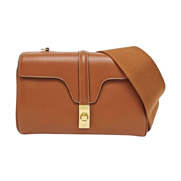 Authenticated pre-owned 16 Small Calfskin Brown - Shoulder Bag at Looply