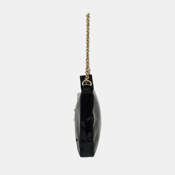 Patent Leather Top Handle Bag Black