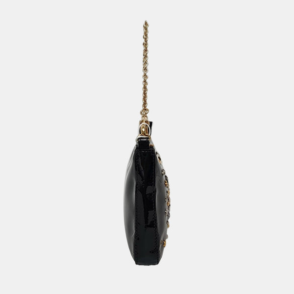 Patent Leather Top Handle Bag Black