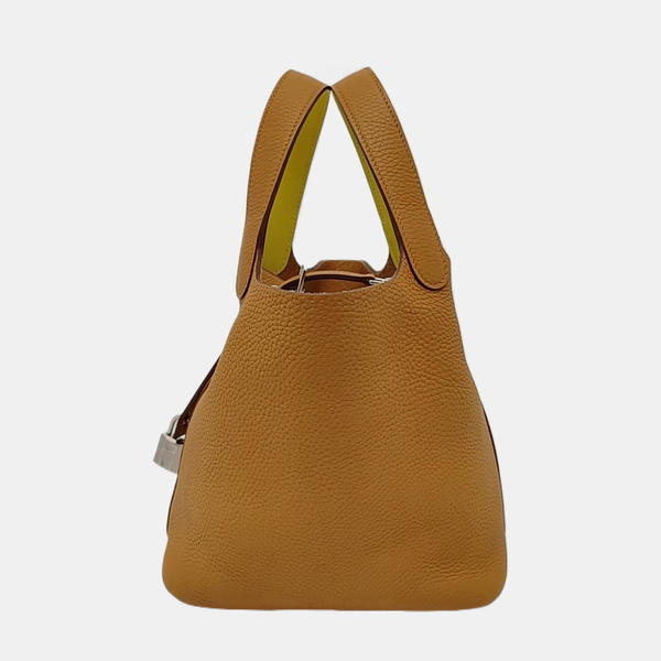 Authenticated pre-owned Picotin Lock 18 Clemence Beige - Top Handle Bag at Looply