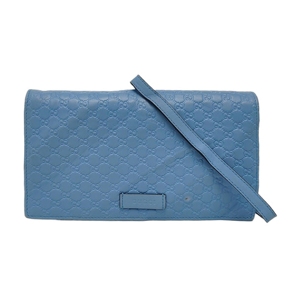 Authenticated pre-owned Microguccissima Monogram Calfskin Blue - Shoulder Bag at Looply