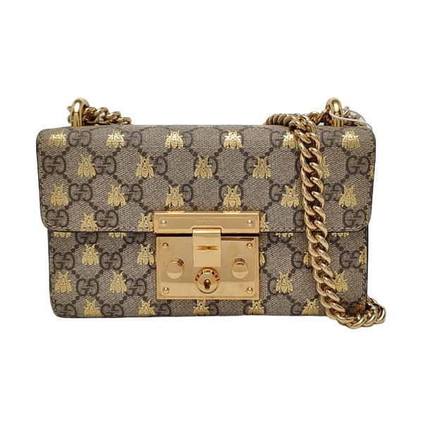 Authenticated pre-owned Padlock Small Monogram Coated Canvas Beige - Shoulder Bag at Looply
