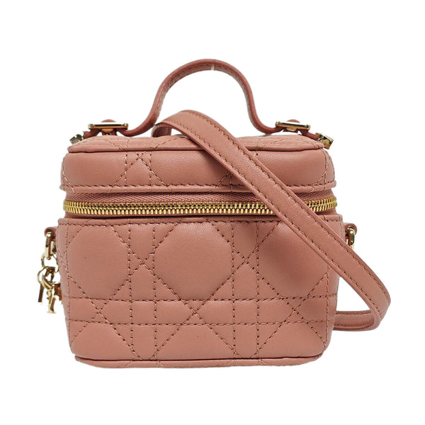 Authenticated pre-owned Lady Dior Super Mini Lambskin Beige - Shoulder Bag at Looply
