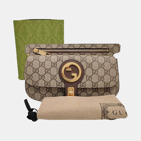Authenticated pre-owned Blondie Monogram Coated Canvas Beige - Shoulder Bag at Looply