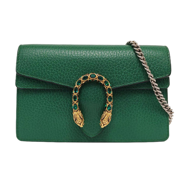 Authenticated pre-owned Dionysus Super Mini Calfskin Green - Crossbody Bag at Looply