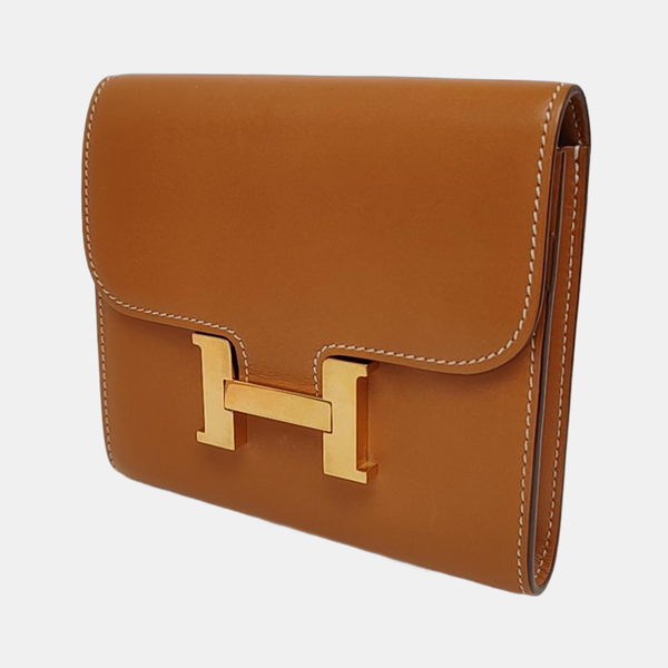 Authenticated pre-owned Constance Box Calf Brown Wallet - Wallet at Looply