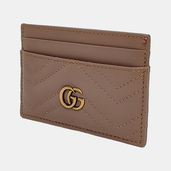Authenticated pre-owned GG Marmont Leather Pink Card Holder - Card Holder at Looply