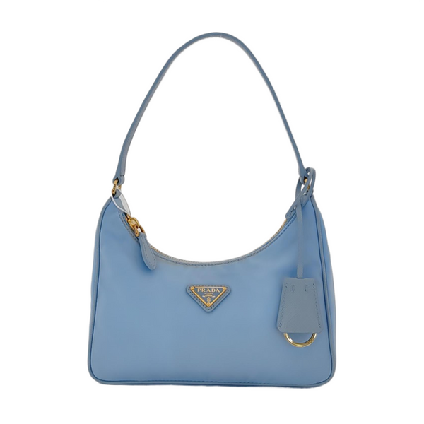 Authenticated pre-owned Re-edition2005 Mini Nylon Blue - Top Handle Bag at Looply