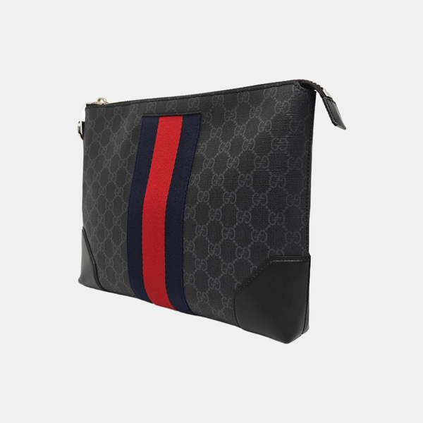 Authenticated pre-owned Ophidia Monogram Coated Canvas Gray - Clutch at Looply