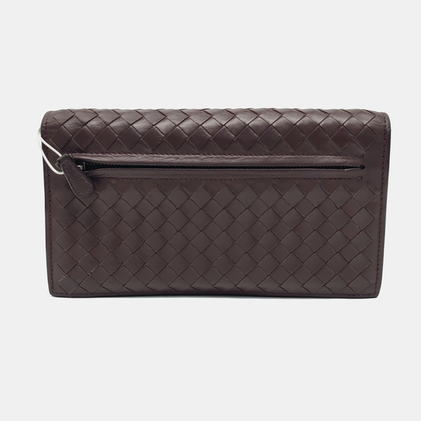 Authenticated pre-owned Intrecciato Calfskin Brown Wallet - Wallet at Looply