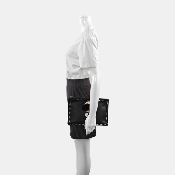 Authenticated pre-owned Karlito Calfskin Black - Clutch at Looply