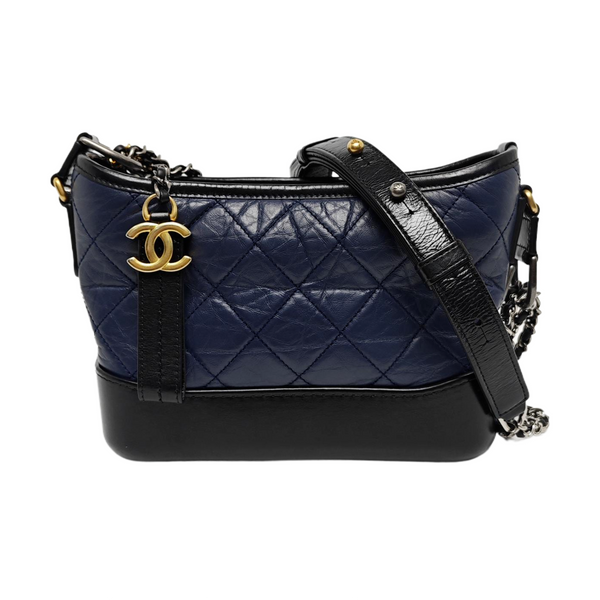 Authenticated pre-owned Gabrielle Small Calfskin Blue - Shoulder Bag at Looply