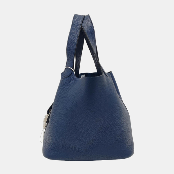 Authenticated pre-owned Picotin Lock 22 Clemence Blue - Top Handle Bag at Looply