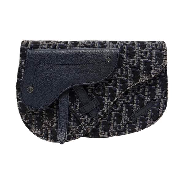 Authenticated pre-owned Saddle Oblique Canvas Blue - Shoulder Bag at Looply