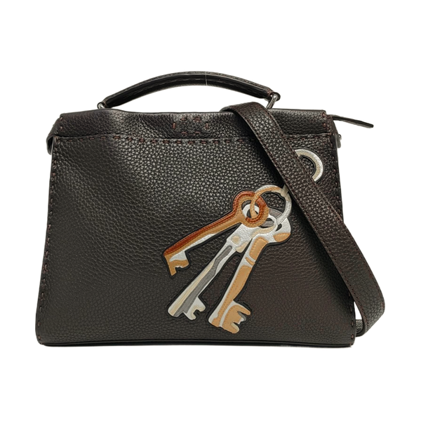 Calfskin Shoulder Bag Brown