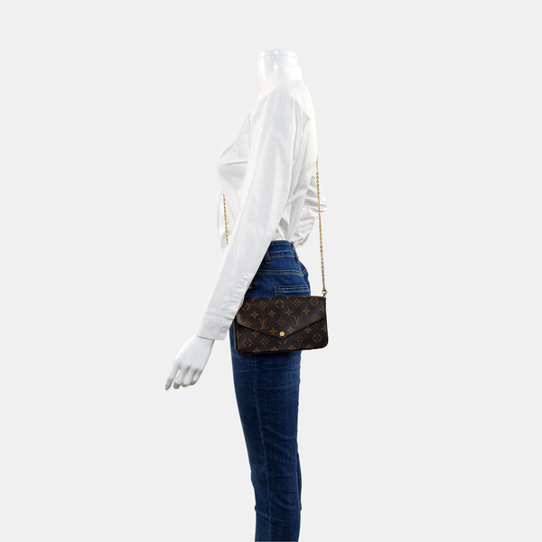 Authenticated pre-owned Félicie Monogram Coated Canvas Brown - Crossbody Bag at Looply