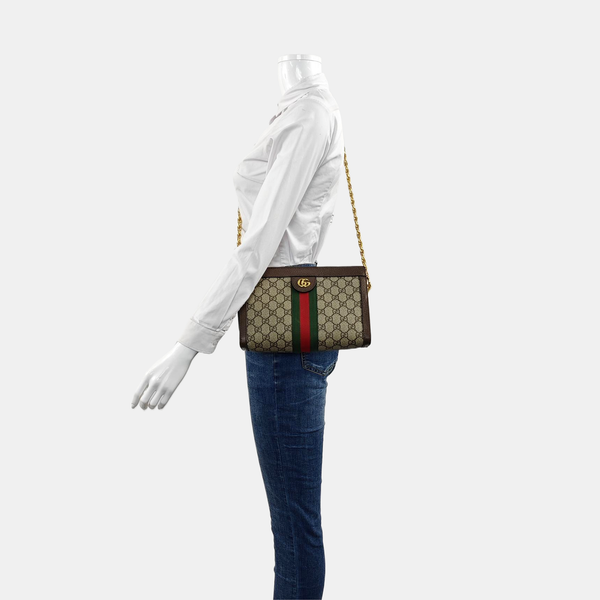 Authenticated pre-owned Ophidia Small Monogram Coated Canvas Beige - Shoulder Bag at Looply