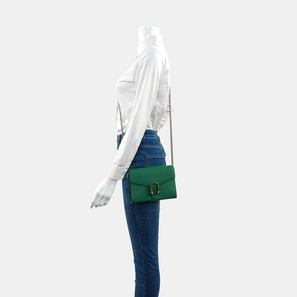 Authenticated pre-owned Dionysus Super Mini Calfskin Green - Crossbody Bag at Looply