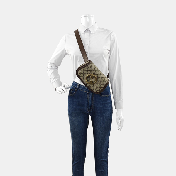 Authenticated pre-owned Blondie Monogram Coated Canvas Beige - Belt Bag at Looply