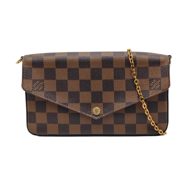 Authenticated pre-owned Félicie Damier Ebene Coated Canvas Brown - Shoulder Bag at Looply