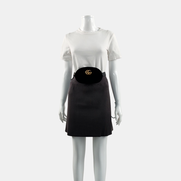 Authenticated pre-owned GG Marmont Velvet Black - Belt Bag at Looply