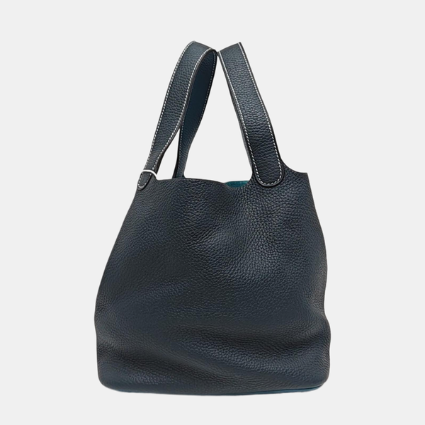 Authenticated pre-owned Picotin Lock 22 Clemence Blue - Top Handle Bag at Looply