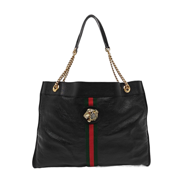 Authenticated pre-owned Rajah Large Calfskin Black - Shoulder Bag at Looply
