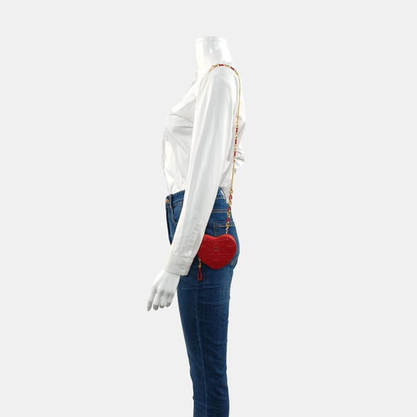 Authenticated pre-owned Dior Caro Calfskin Red - Crossbody Bag at Looply