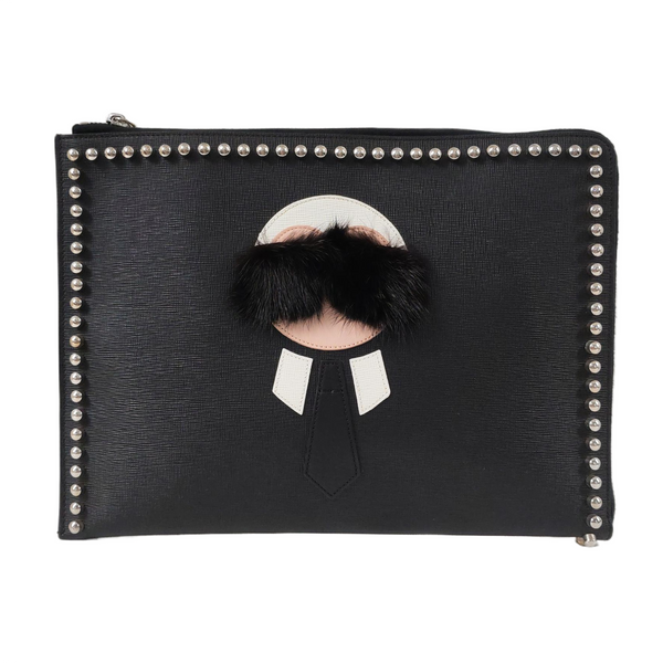 Authenticated pre-owned Karlito Calfskin Black - Clutch at Looply