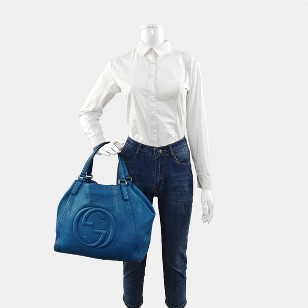 Authenticated pre-owned Soho Small Calfskin Blue - Shoulder Bag at Looply