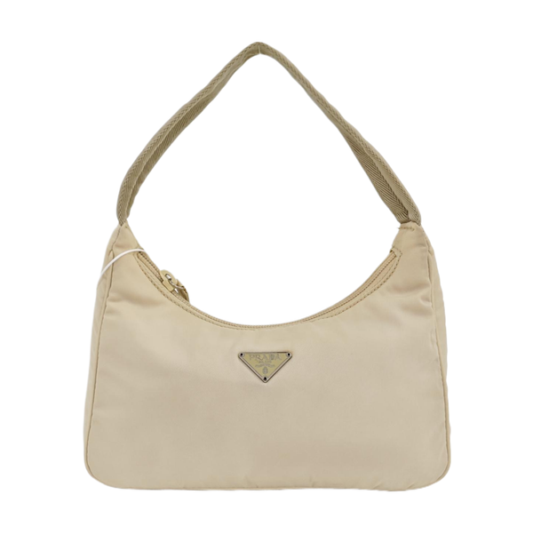Authenticated pre-owned Re-edition2000 Mini Nylon Beige - Top Handle Bag at Looply