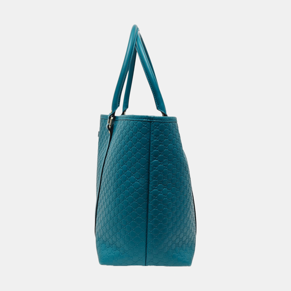 Authenticated pre-owned Microguccissima Monogram Calfskin Green - Top Handle Bag at Looply