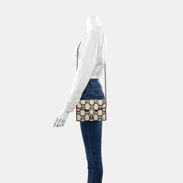Authenticated pre-owned Dionysus Super Mini Monogram Wool White - Crossbody Bag at Looply