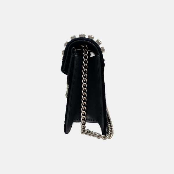 Authenticated pre-owned Dionysus Super Mini Velvet Black - Crossbody Bag at Looply