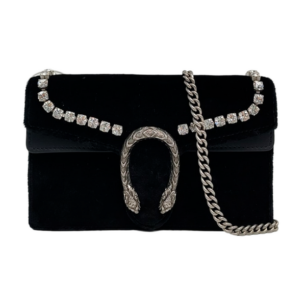 Authenticated pre-owned Dionysus Super Mini Velvet Black - Crossbody Bag at Looply
