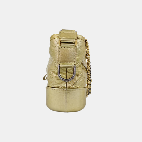 Authenticated pre-owned Gabrielle Small Quilted Calfskin Gold - Shoulder Bag at Looply