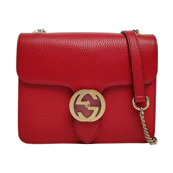 Authenticated pre-owned Interlocking G Small Calfskin Red - Crossbody Bag at Looply