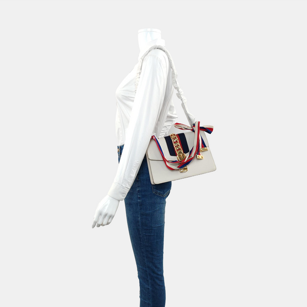 Authenticated pre-owned Sylvie Small Calfskin White - Shoulder Bag at Looply