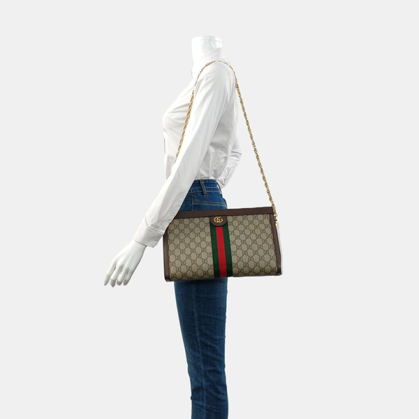 Authenticated pre-owned Ophidia Small Monogram Coated Canvas Beige - Shoulder Bag at Looply
