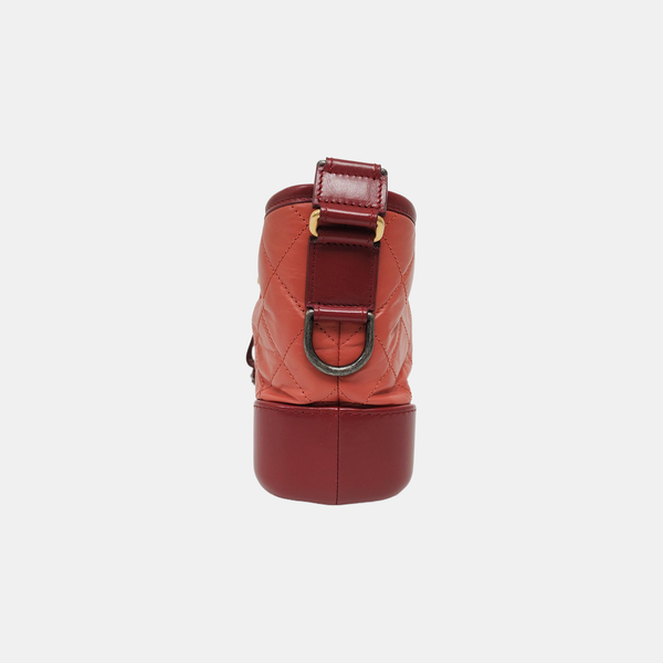 Authenticated pre-owned Gabrielle Small Quilted Calfskin Burgundy - Shoulder Bag at Looply